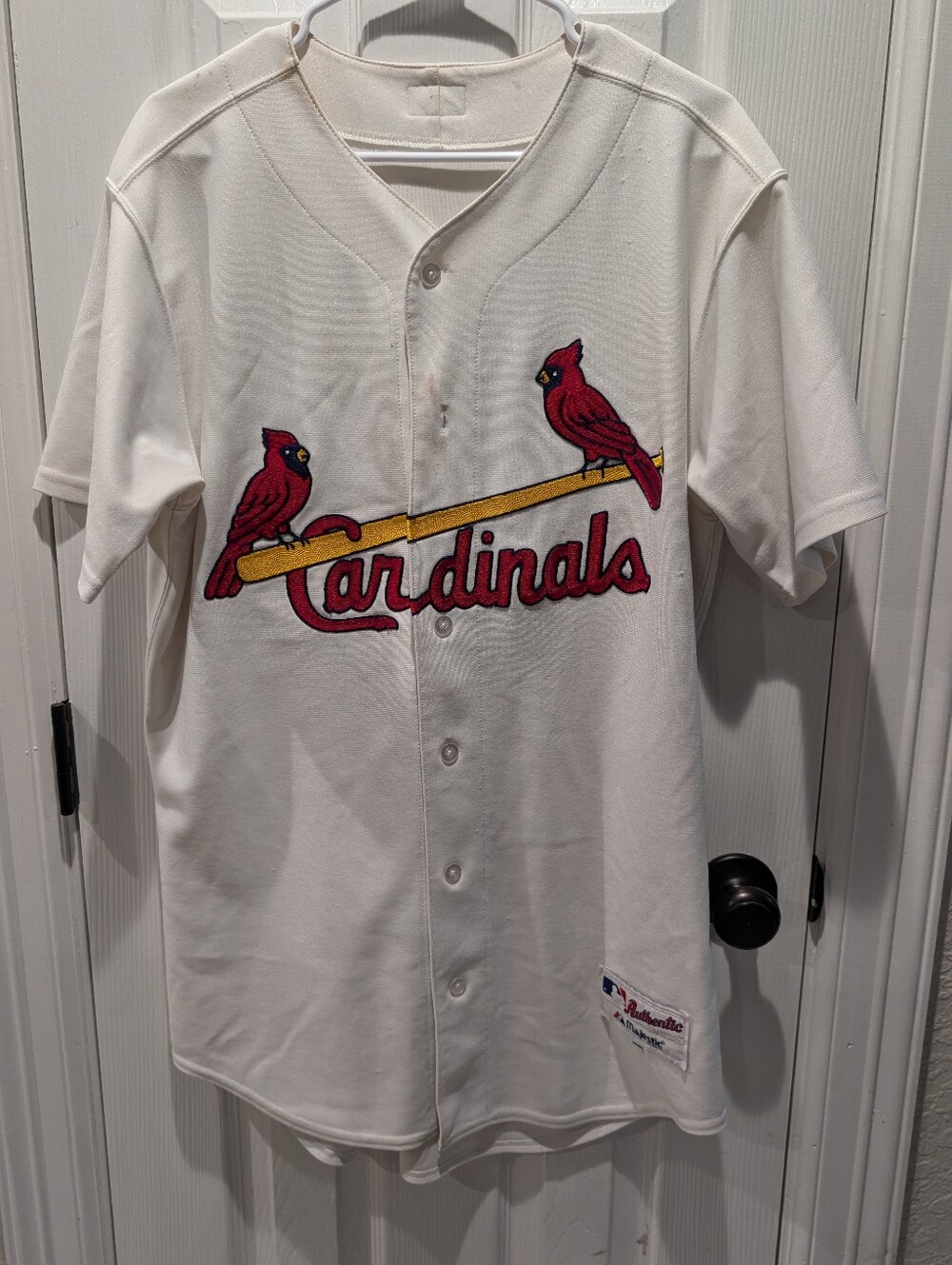 St. Louis Cardinals White Baseball Jersey with Red Logo